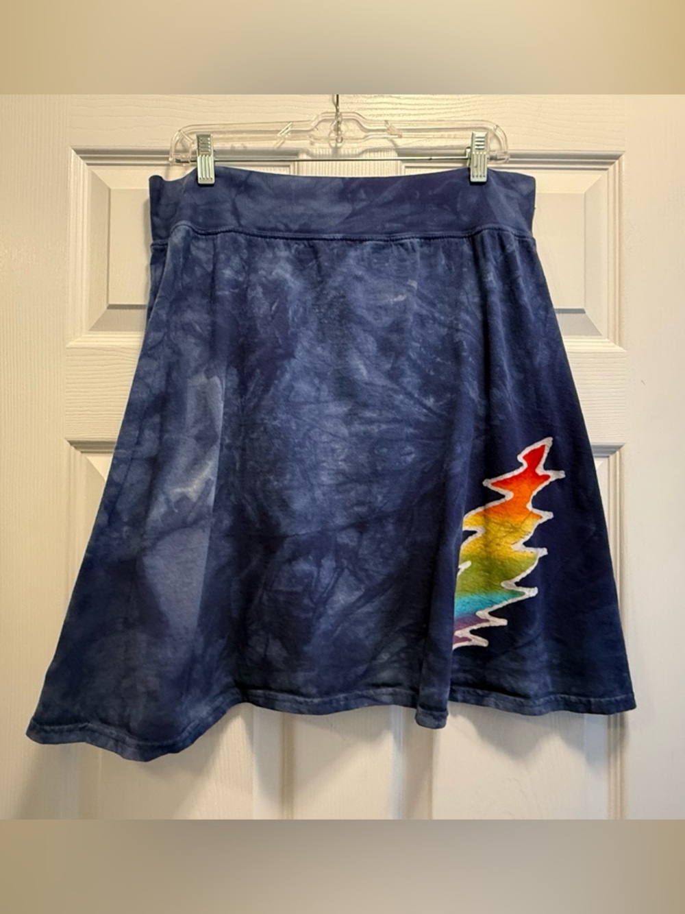 Batik Dyed Grateful Dead 13pt SYF Rainbow Bolt Women’s Skirt EUC